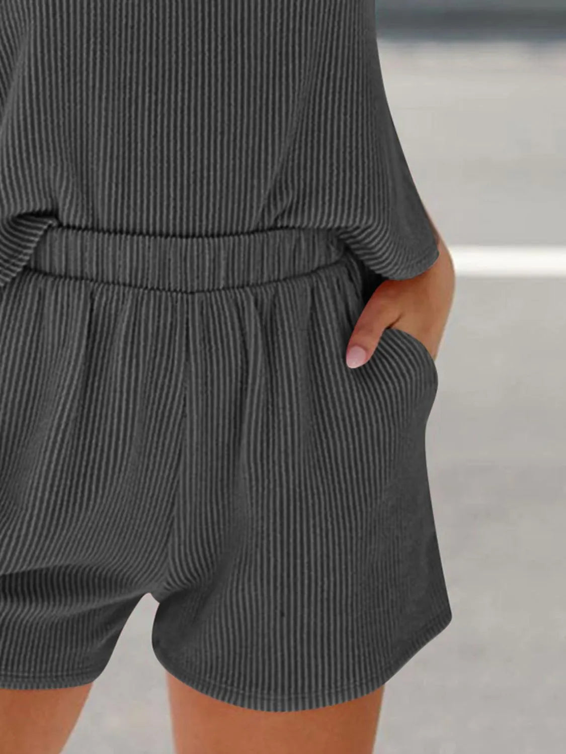 Round Neck Sleeveless Top and Shorts Set-Boohh