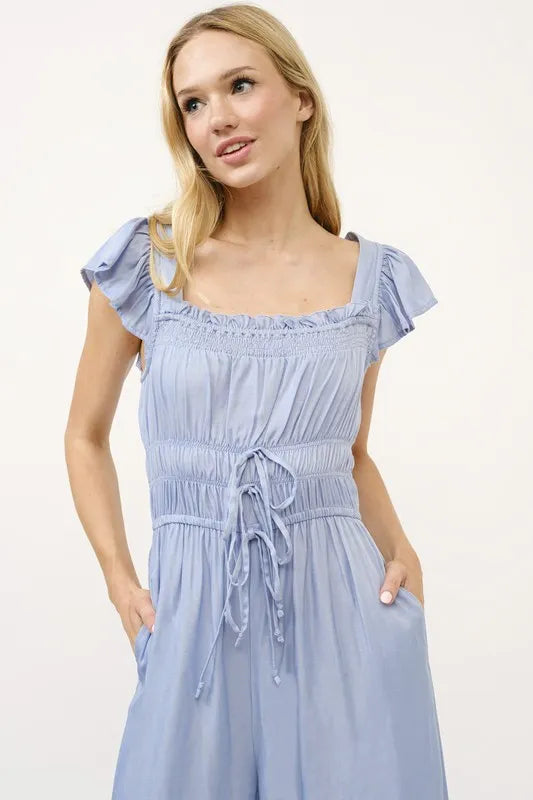 And The Why Ruched Multi Strings Jumpsuit-Boohh