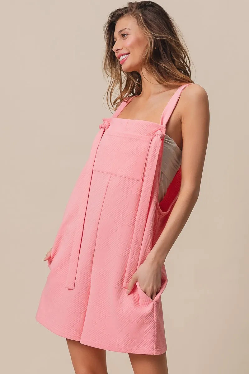 BiBi Texured Jacquard Romper with Side Pockets-Boohh