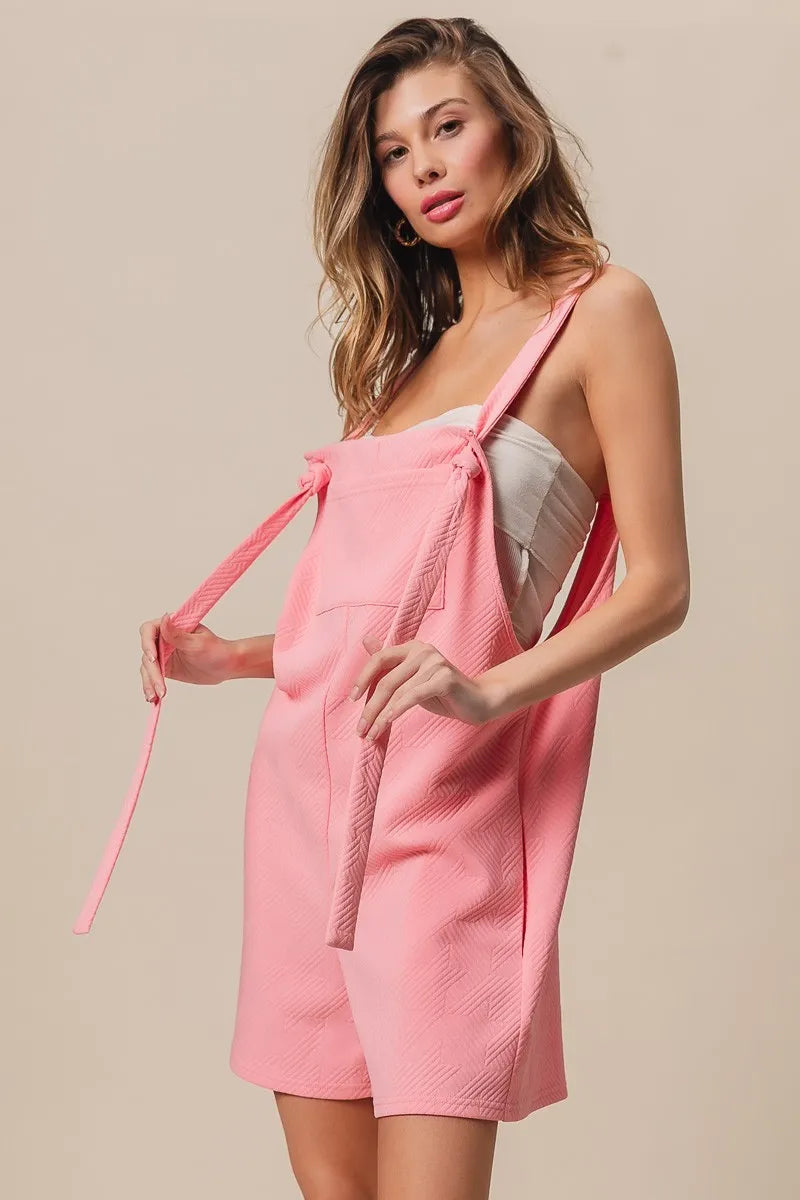 BiBi Texured Jacquard Romper with Side Pockets-Boohh