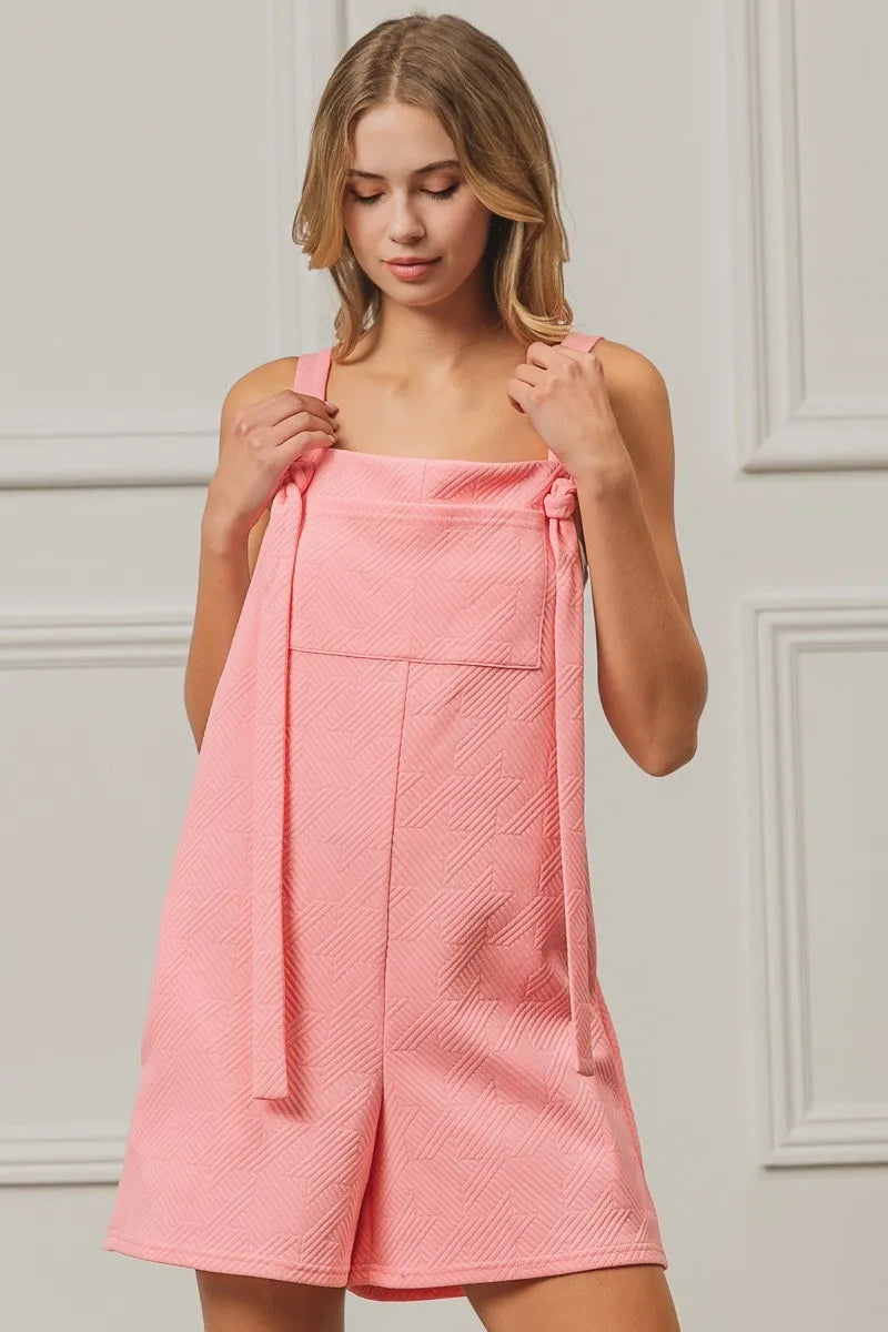 BiBi Texured Jacquard Romper with Side Pockets-Boohh