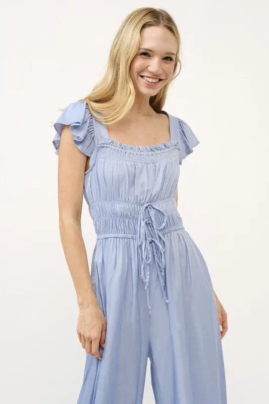 And The Why Ruched Multi Strings Jumpsuit-Boohh