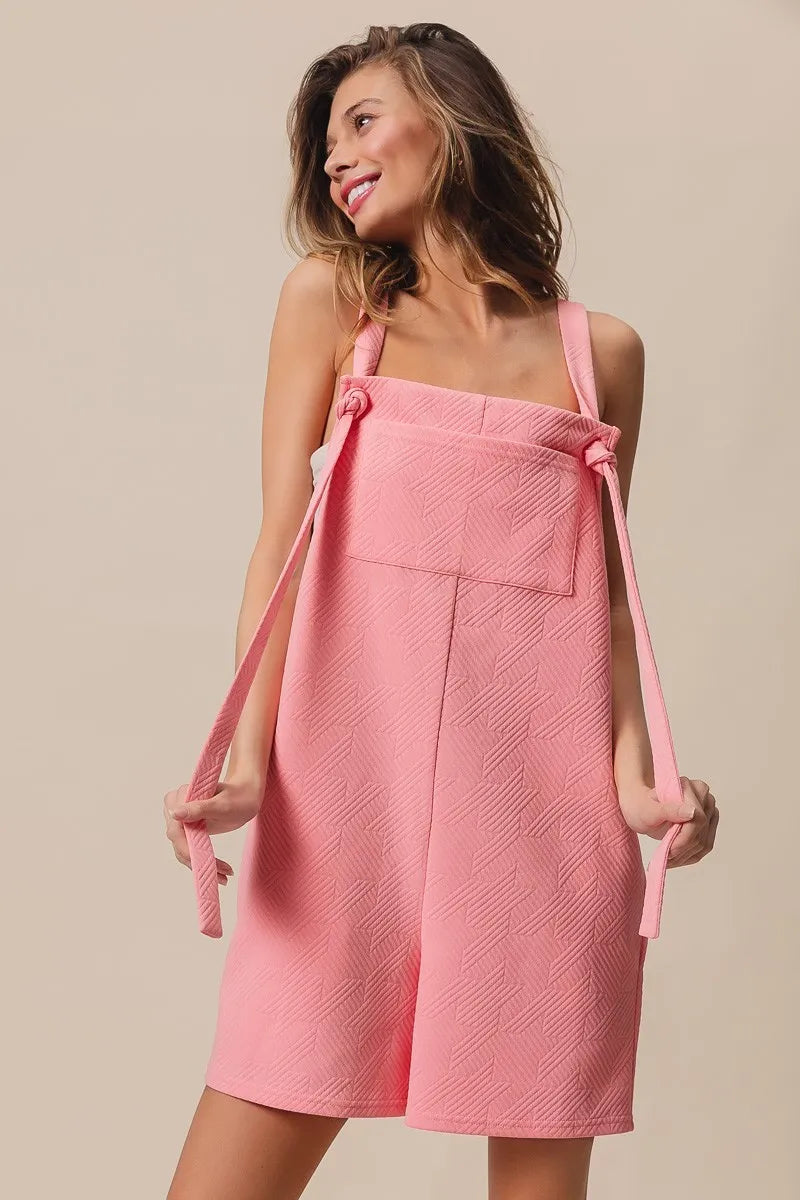 BiBi Texured Jacquard Romper with Side Pockets-Boohh