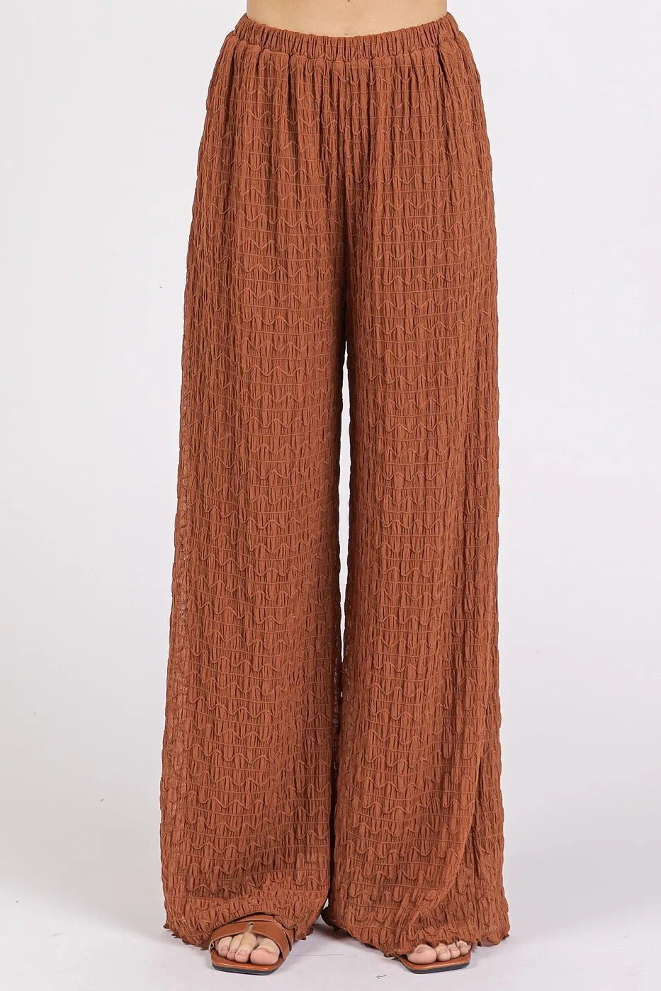 Mittoshop Textured Stretchy Crop Tank and Pants Set-Boohh