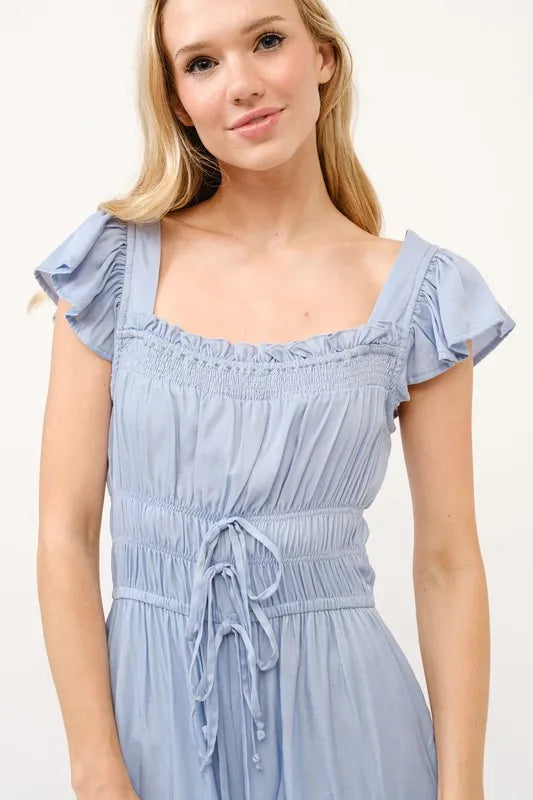 And The Why Ruched Multi Strings Jumpsuit-Boohh