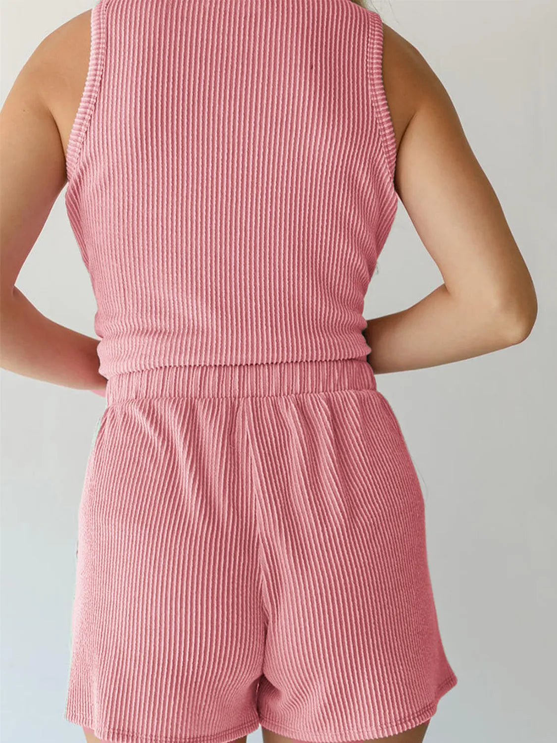 Round Neck Sleeveless Top and Shorts Set-Boohh