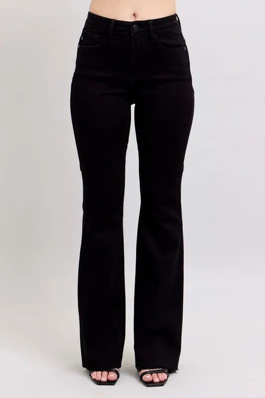 Judy Blue Full Size High Waist Star Seam Detail Flare Plus Size-Boohh