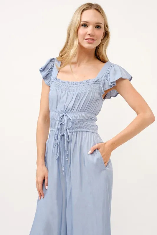 And The Why Ruched Multi Strings Jumpsuit-Boohh